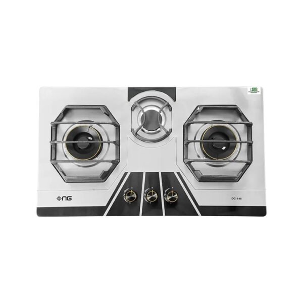 Nasgas DG-146 BK 3 Burners Steel Top Kitchen Hob
