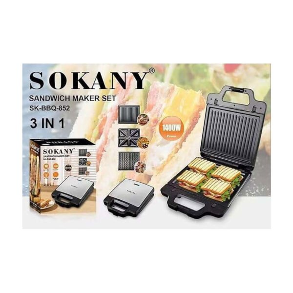 Sokany sk-852 Maker Sandwich 3 in 1 Large - Image 2
